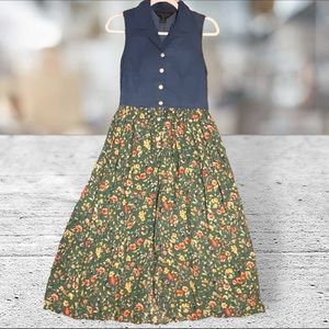 Bushwacker USA Vintage Sleeveless Button Down Maxi Dress